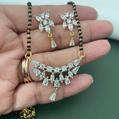 Cubic Zirconia dual toned 18” mangalsutra set