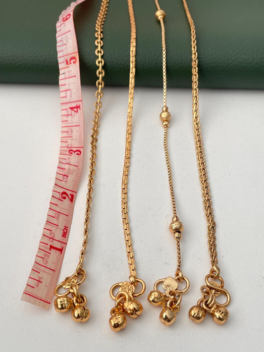 Gold Plated Anklets: Delicate Design Payal