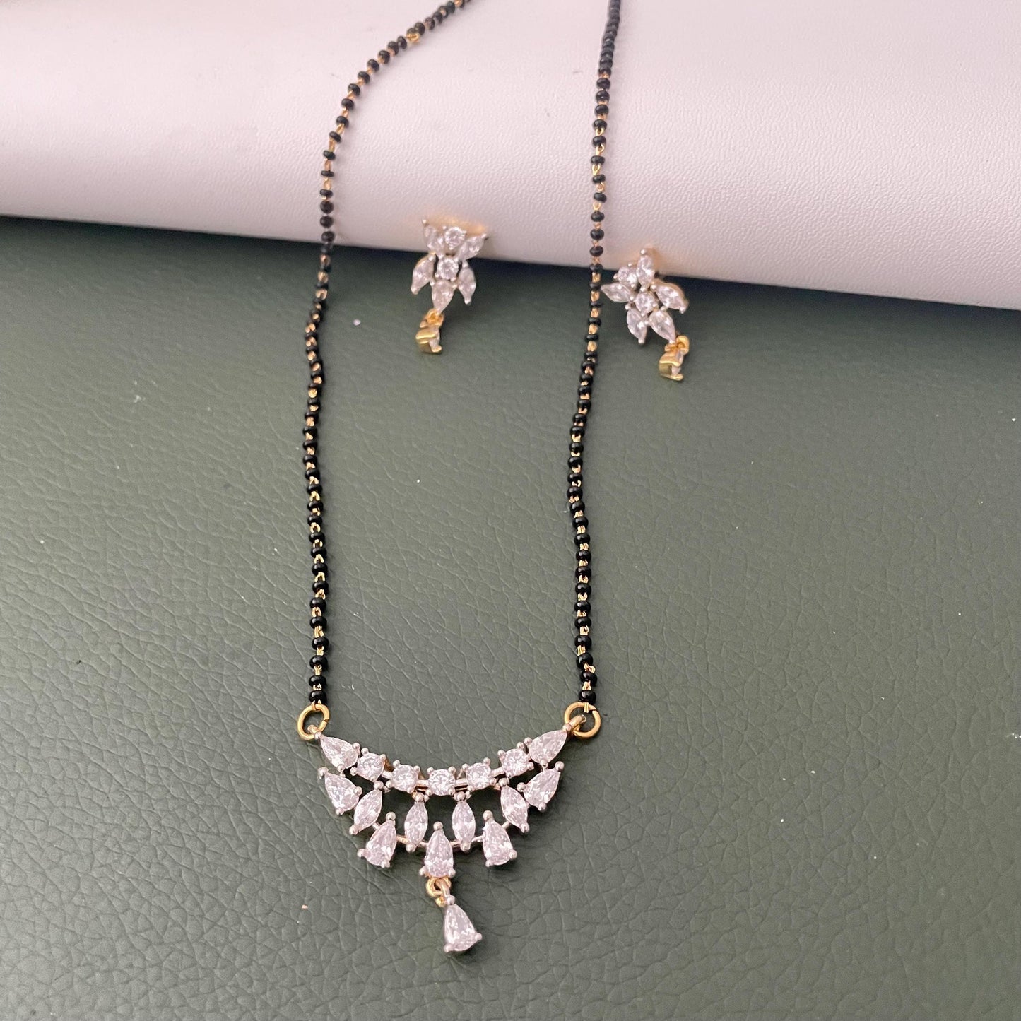 Cubic Zirconia dual toned 18” mangalsutra set