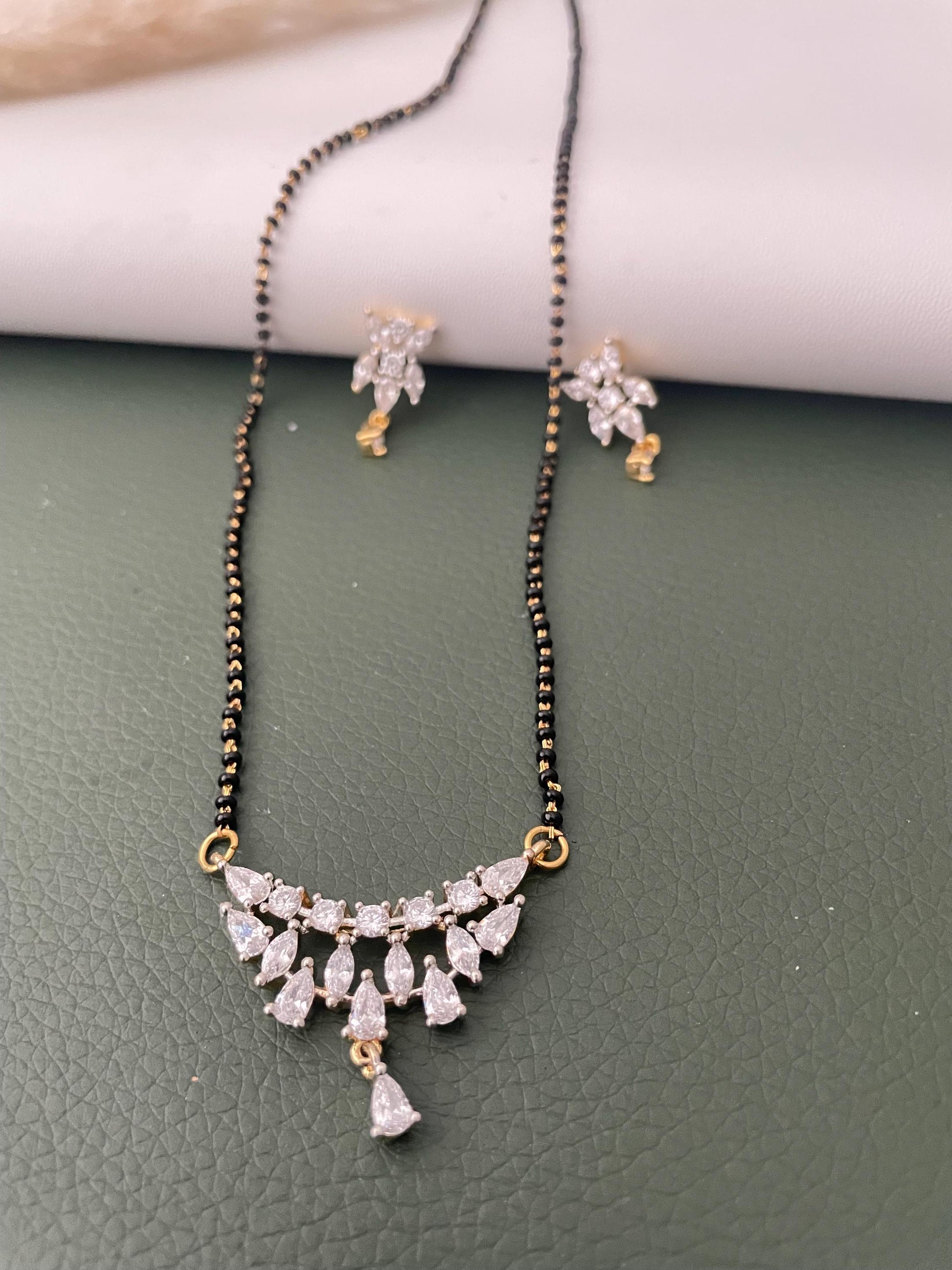 Cubic Zirconia dual toned 18” mangalsutra set