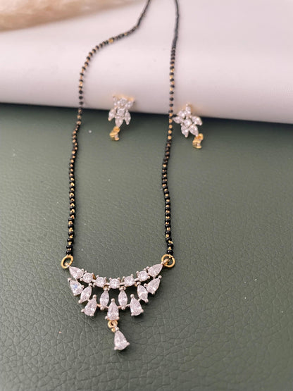 Cubic Zirconia dual toned 18” mangalsutra set
