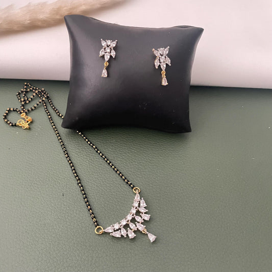 Cubic Zirconia dual toned 18” mangalsutra set