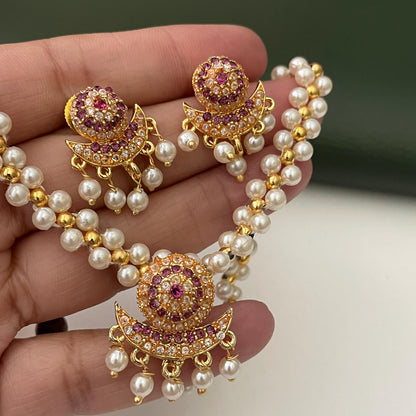 Maharashtrian moti small pearl neckpiece set