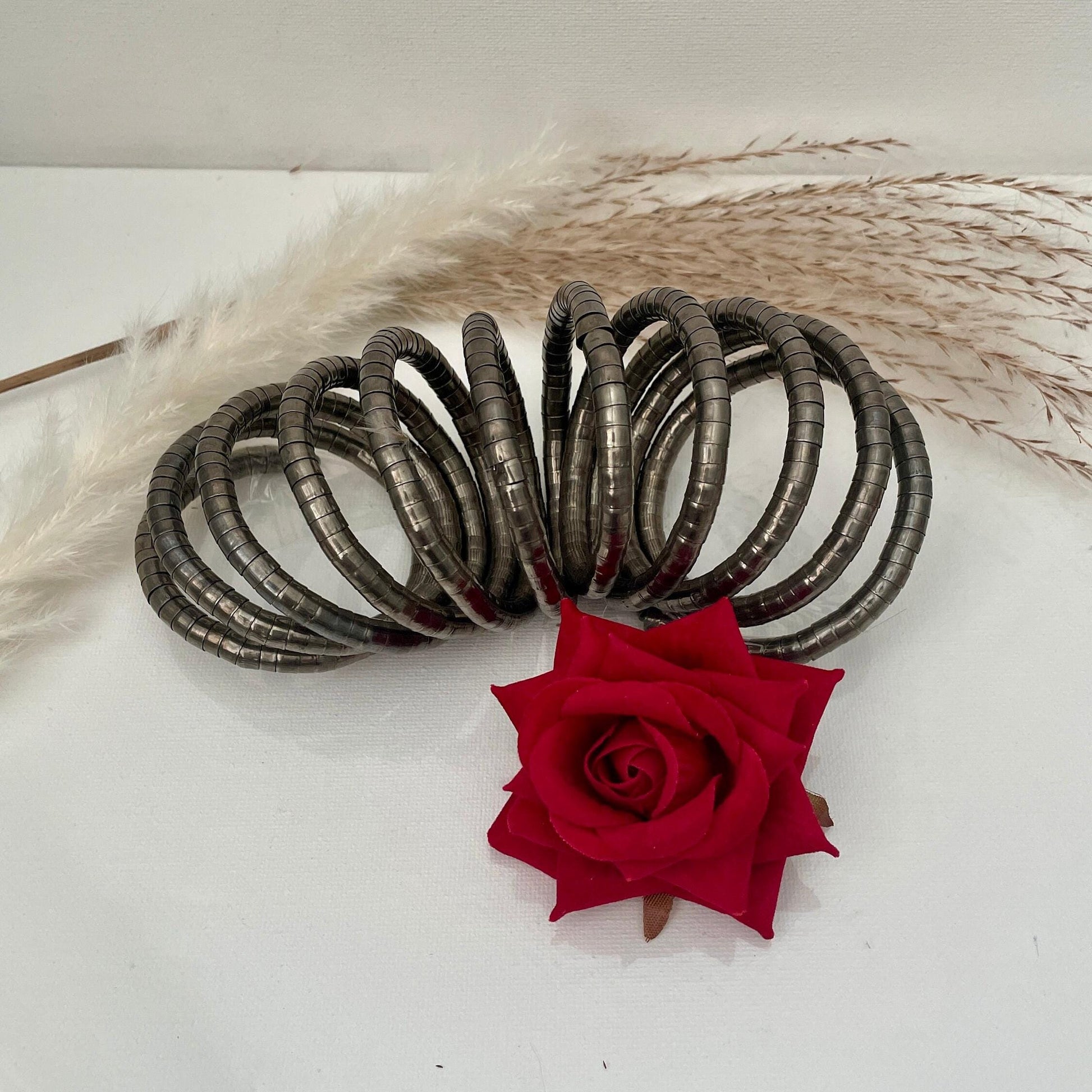 Oxidized Spiral Bangle: One Size Fits All