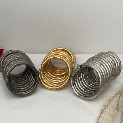 Oxidised spiral bangles