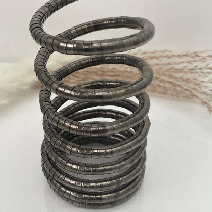 Oxidized Spiral Bangle: One Size Fits All
