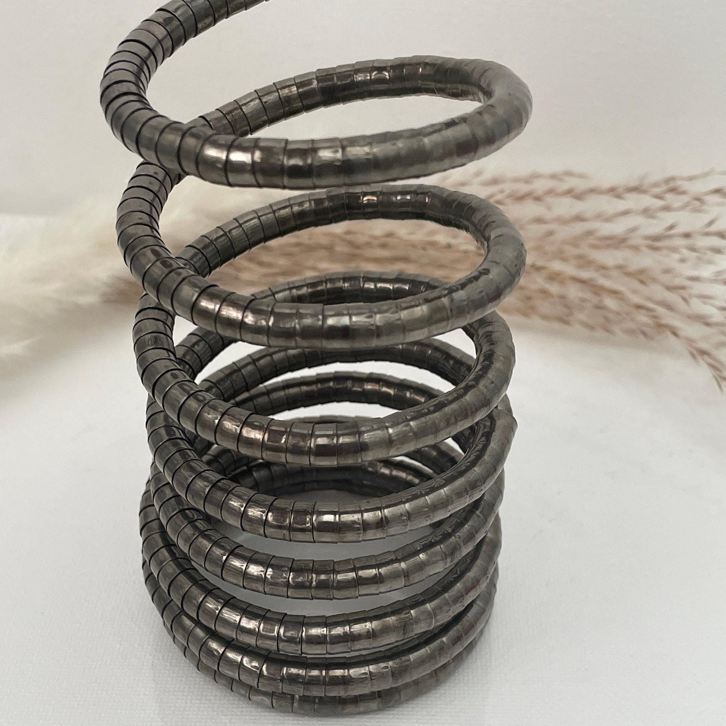 Oxidized Spiral Bangle: One Size Fits All