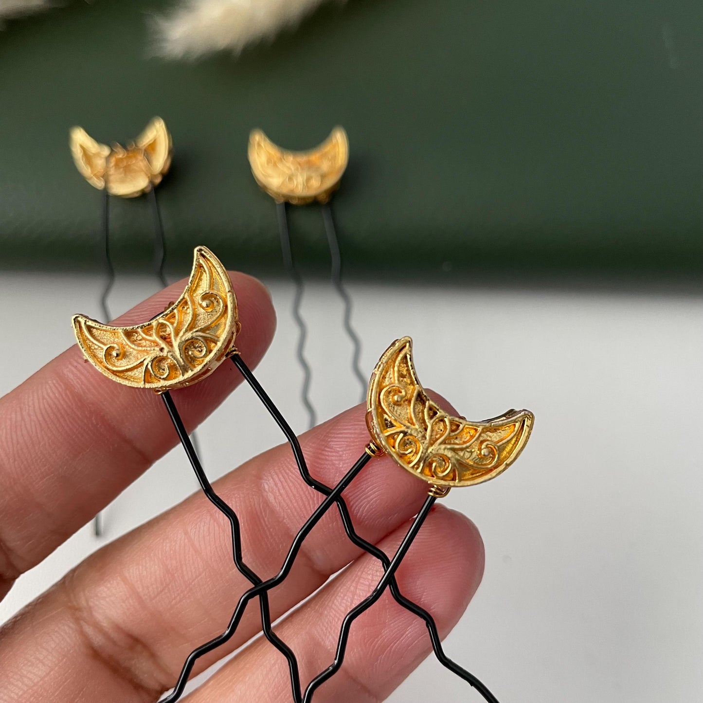 Maharashtrian style hair pins for hair bun or braids : Set of 3 or set of 4 pins