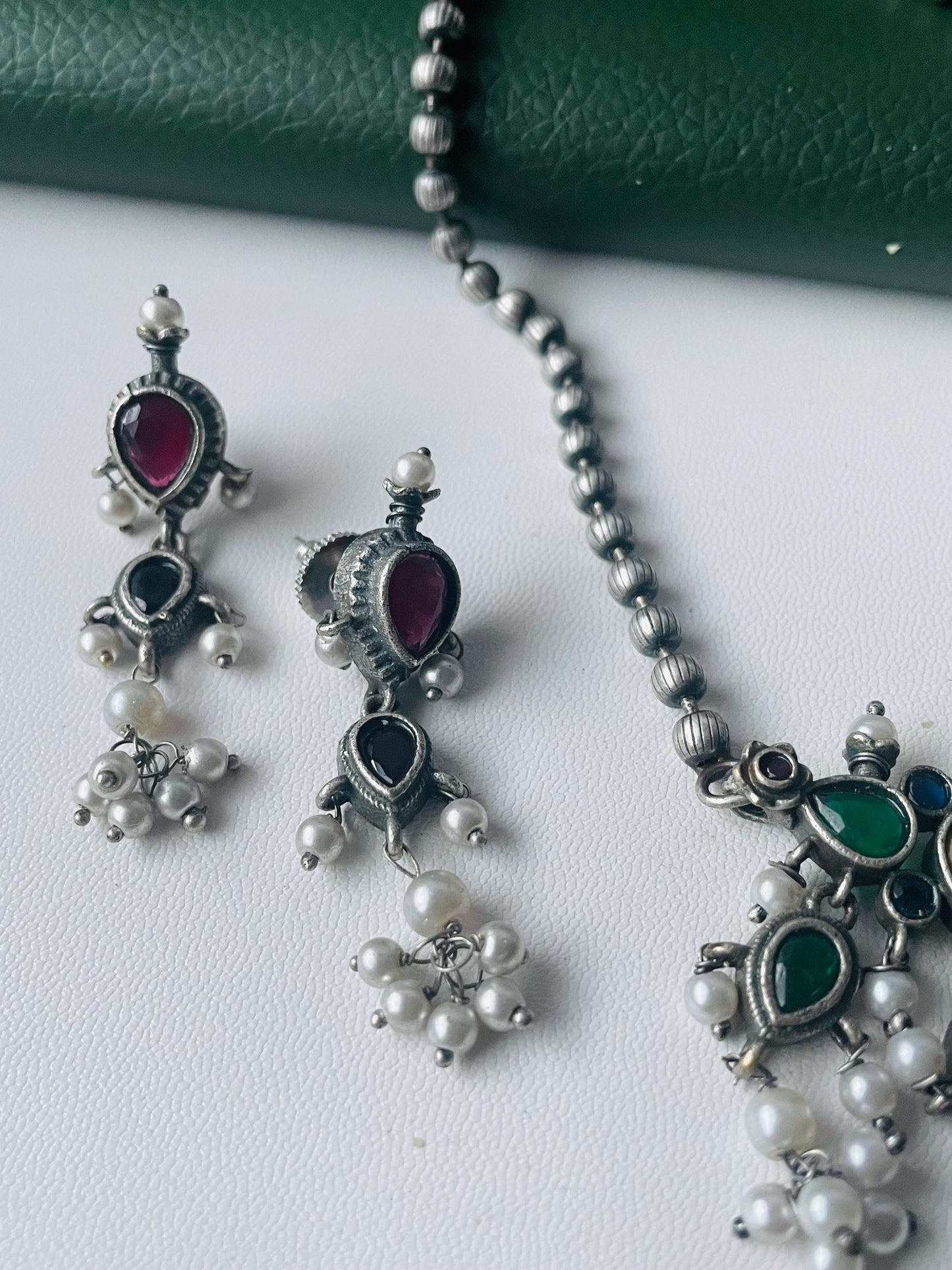 Oxidised Maharashtrian Tanmani white or multicolor