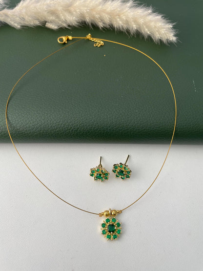 Nysaa gold plated minimalist invisible ADnecklace set