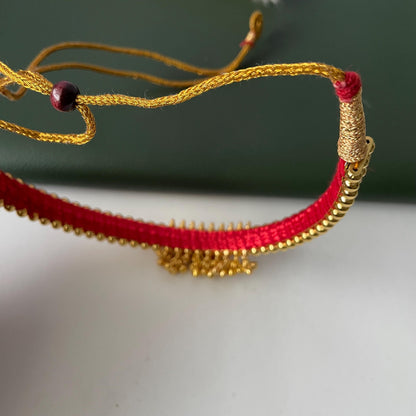 Yellow gold plated maharashtrian thushi small necklace