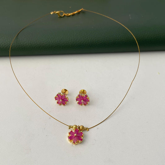 Nysaa gold plated minimalist invisible ADnecklace set