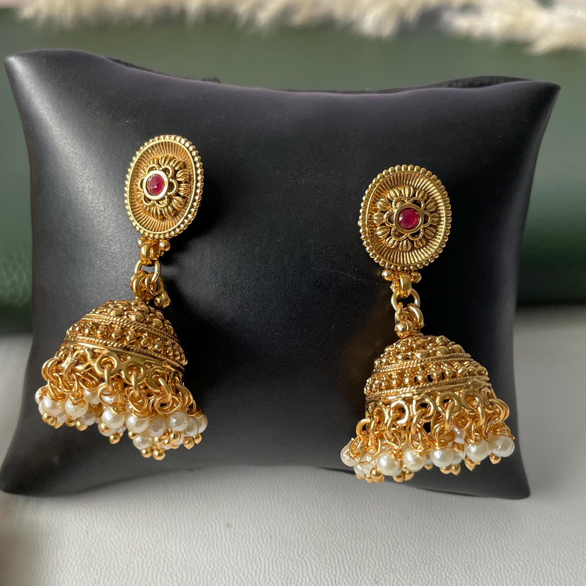 Antique gold plated maharashtrian thushi inspired long necklace set