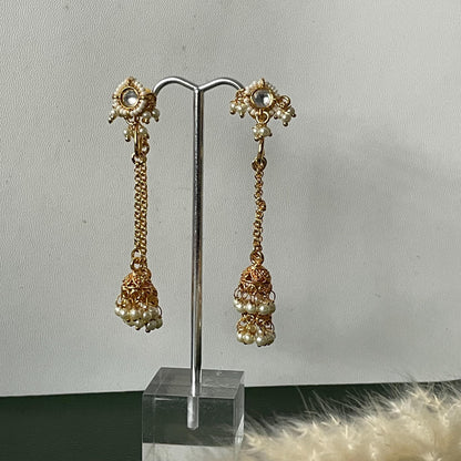 Kundan gold plated small trendy jhumkis