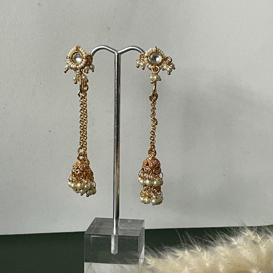 Kundan gold plated small trendy jhumkis
