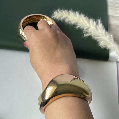 Gold and silver fancy cuff bangles
