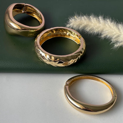 Gold and silver fancy cuff bangles