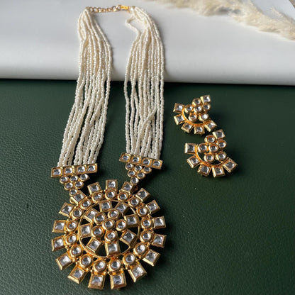 Faux Pearl multi strand choker set