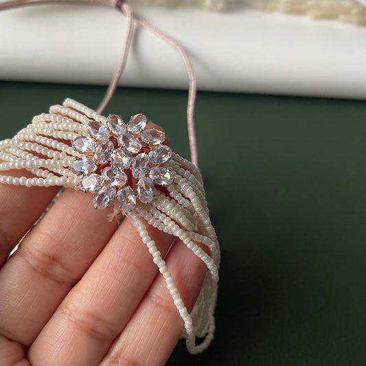 Faux Pearl multi strand choker set