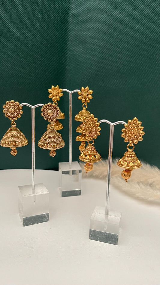 High gold plated elegant jhumkis