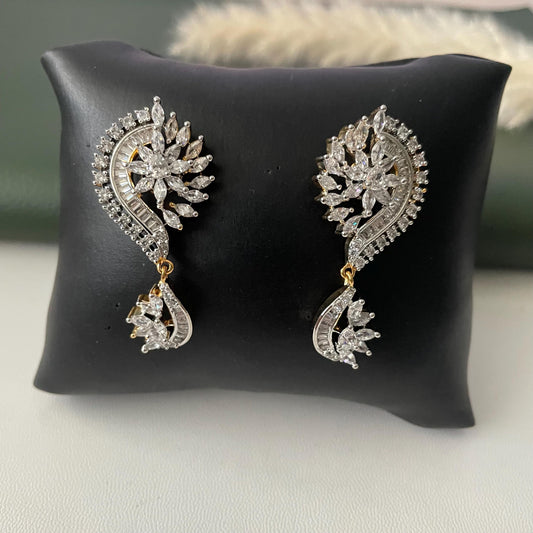 Cubic Zirconia trendy Dangle Earrings: Indian Bollywood Style