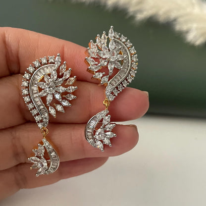 Cubic Zirconia trendy Dangle Earrings: Indian Bollywood Style