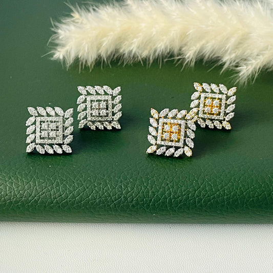 Cubic Zirconia small studs Earrings: square earrings