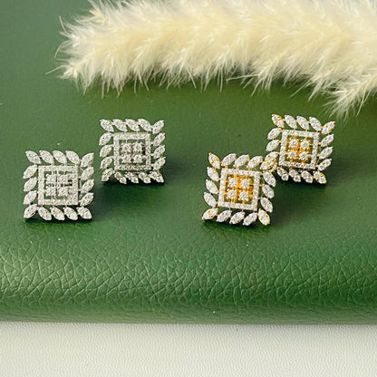 Cubic Zirconia small studs Earrings: square earrings