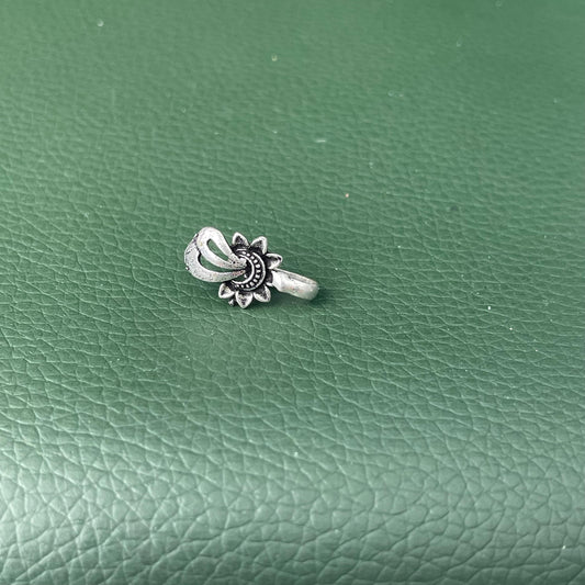 Oxidized Nose Pin: Nath Press Pin, No Piercing Needed