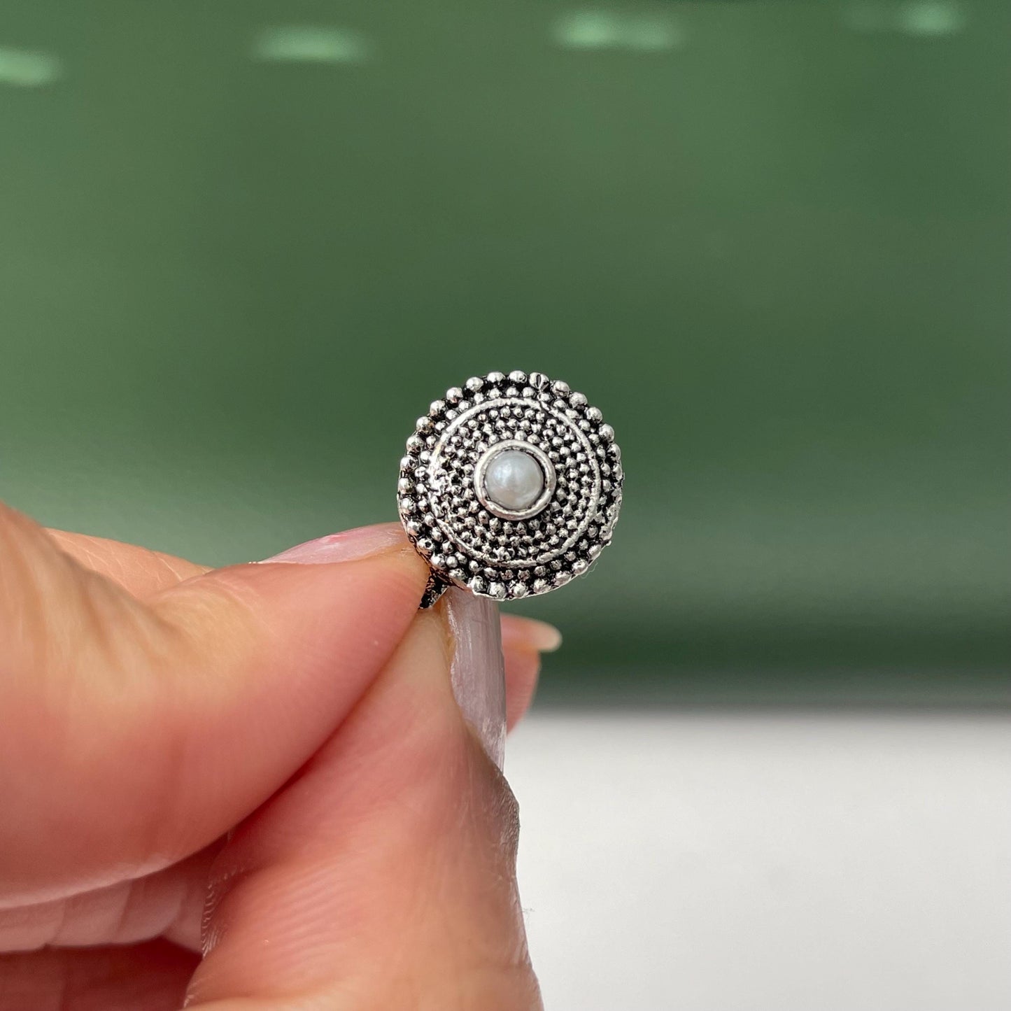 Oxidized Nose Pin: Nath Press Pin, No Piercing Needed