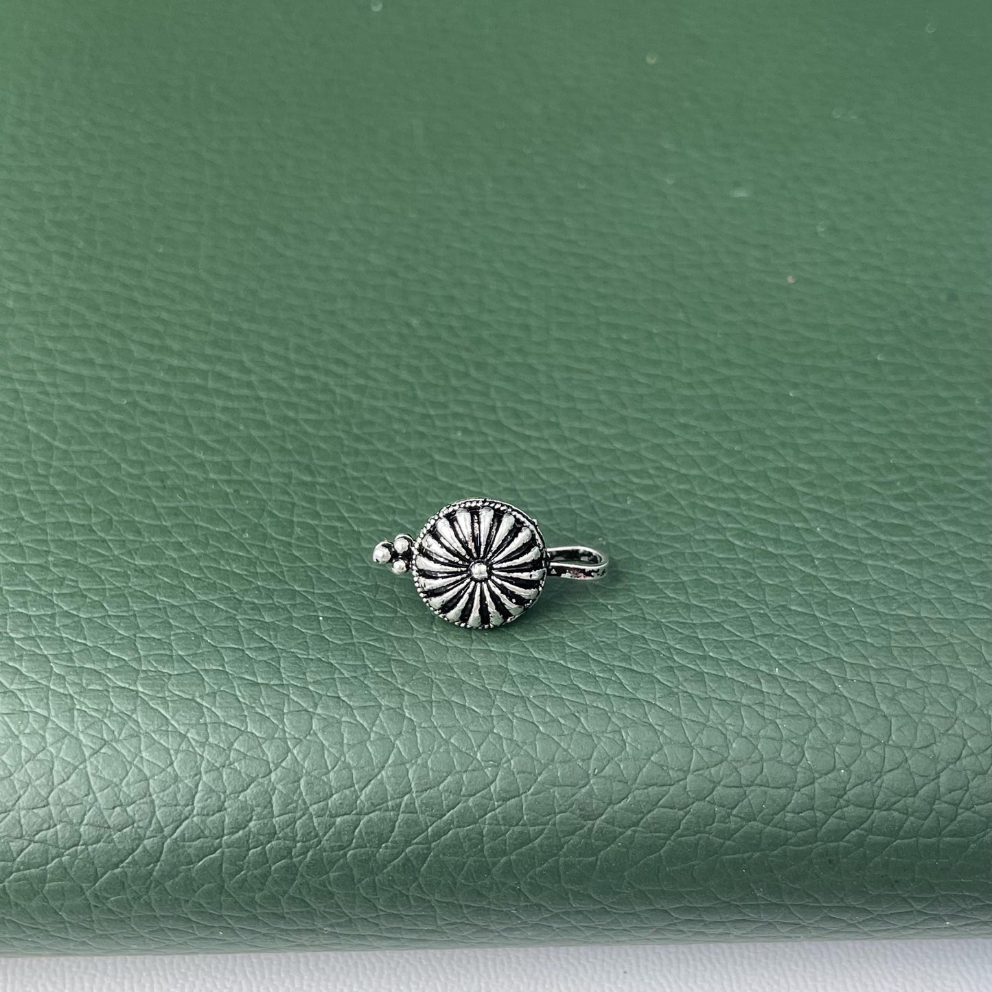 Oxidized Nose Pin: Nath Press Pin, No Piercing Needed