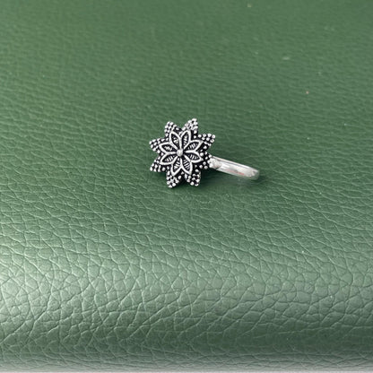Oxidized Nose Pin: Nath Press Pin, No Piercing Needed