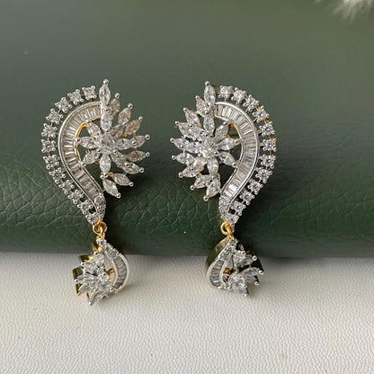 Cubic Zirconia trendy Dangle Earrings: Indian Bollywood Style