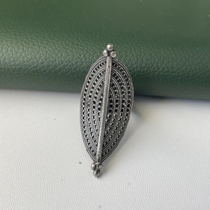 Oxidized Adjustable Ring: trendy peacock ring