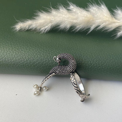 Oxidized Adjustable Ring: trendy peacock ring