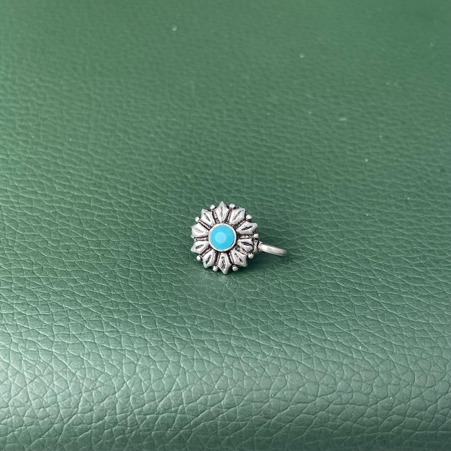 Oxidized Nose Pin: Nath Press Pin, No Piercing Needed