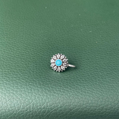 Oxidized Nose Pin: Nath Press Pin, No Piercing Needed