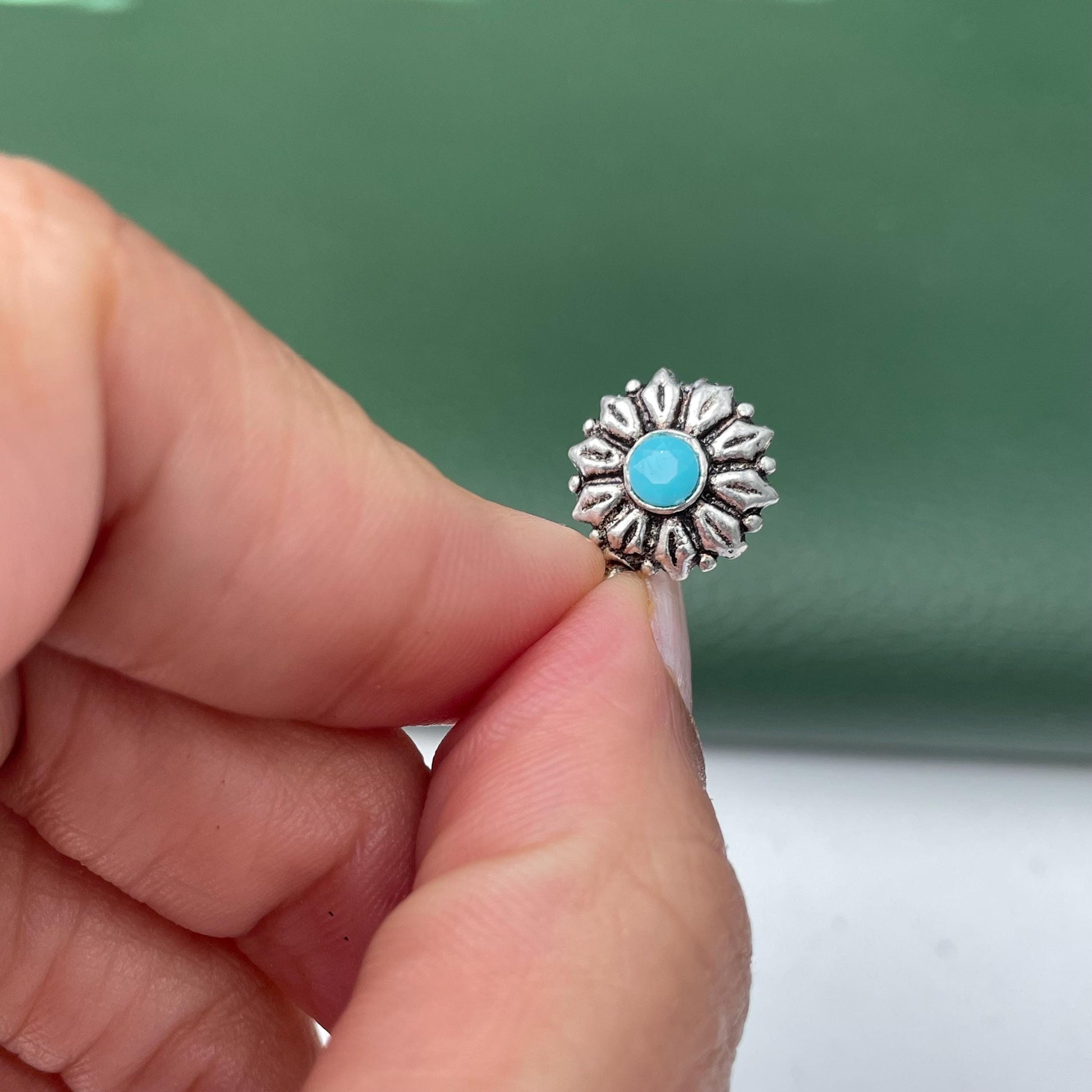 Oxidized Nose Pin: Nath Press Pin, No Piercing Needed