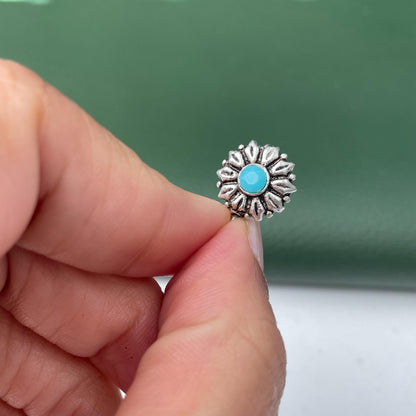 Oxidized Nose Pin: Nath Press Pin, No Piercing Needed