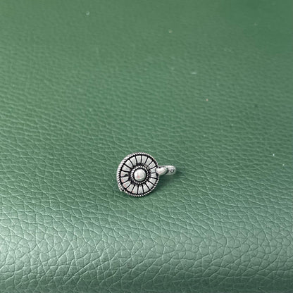 Oxidized Nose Pin: Nath Press Pin, No Piercing Needed