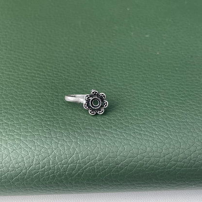 Oxidized Nose Pin: Nath Press Pin, No Piercing Needed