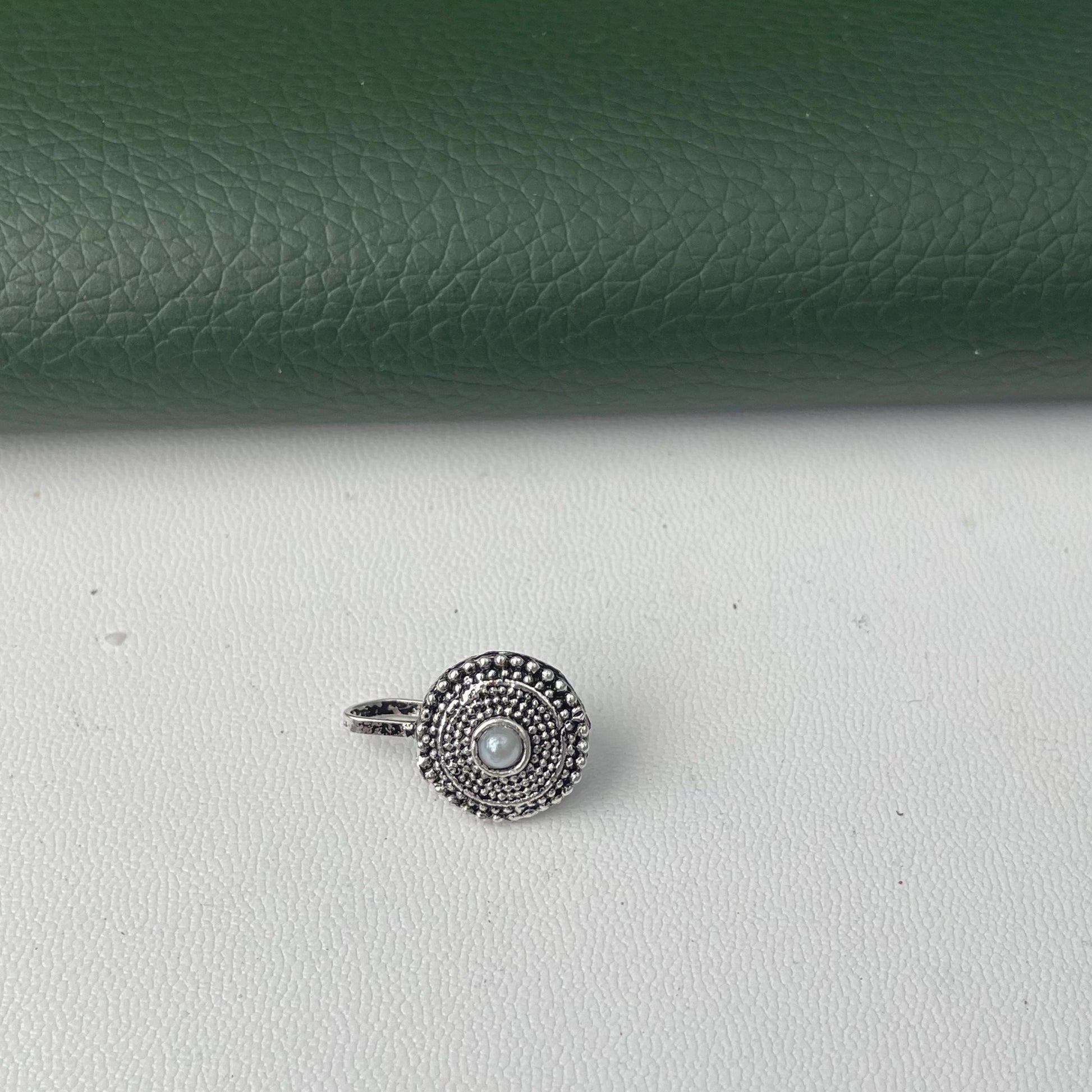 Oxidized Nose Pin: Nath Press Pin, No Piercing Needed