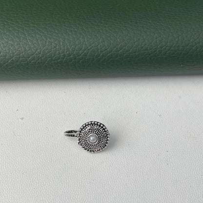 Oxidized Nose Pin: Nath Press Pin, No Piercing Needed
