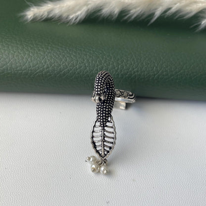 Oxidized Adjustable Ring: trendy peacock ring