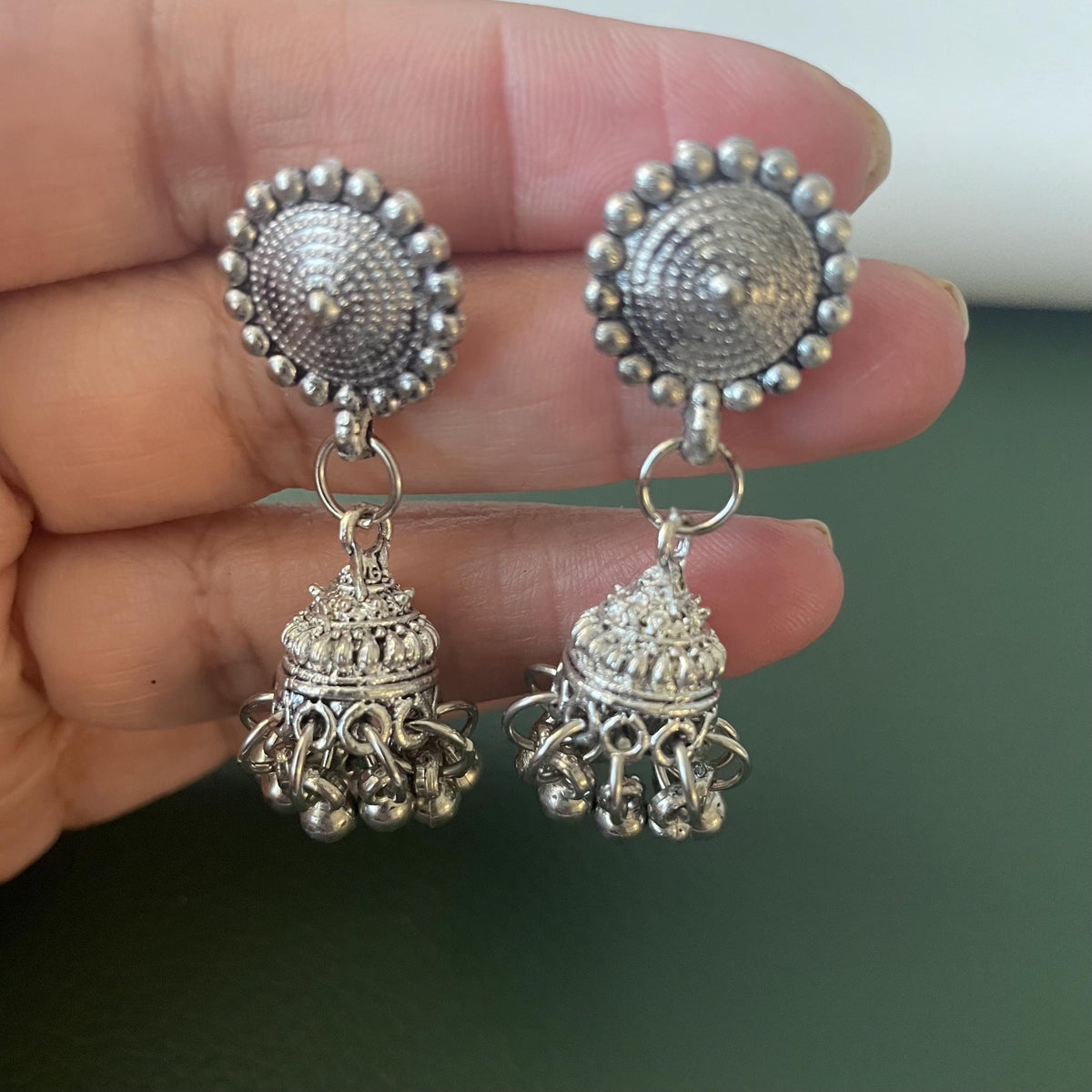 Oxidized long Necklace Earrings and bangles Set