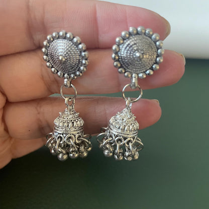 Oxidized long Necklace Earrings and bangles Set