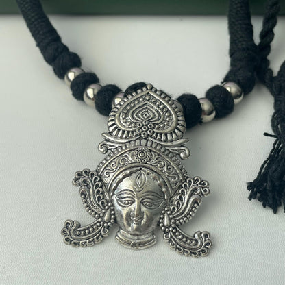 Oxidized Thread Necklace: Indian Bollywood Jewelry, Adjustable Length