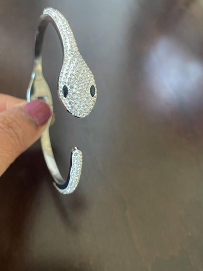 Cubic zirconia gold plated peacock bracelet