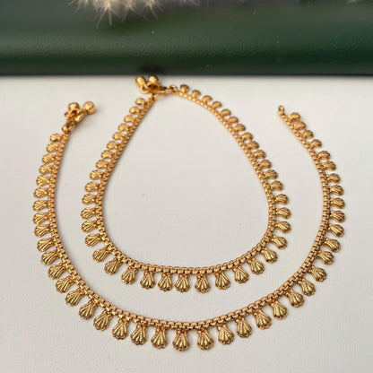 Gold Plated Anklets: Delicate Bridal Foot Jewelry comes as a pair