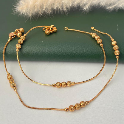 Gold Plated Anklets: Delicate Bridal Foot Jewelry comes as a pair